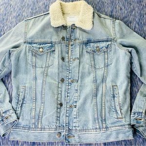 H&M Denim Jacket with Fur Interior